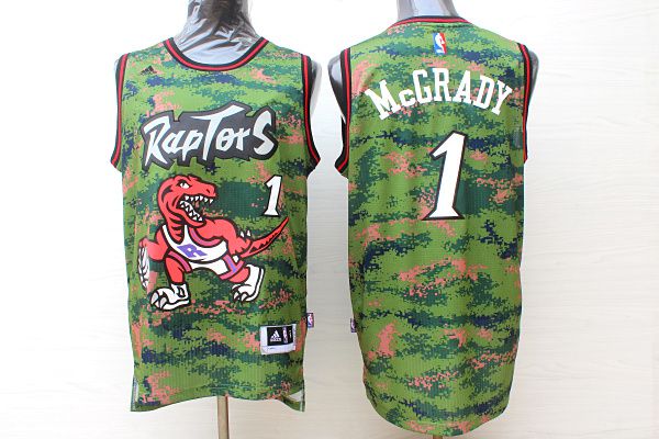 Men Toronto Raptors 1 Mccrady Camo Adidas NBA Jerseys